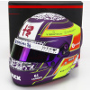 Mini helmet Mini prilba Bell helma F1 Casco Prilba Alfa Romeo C43 Team Stake N 24 Sezóna 2023 Guanyu Zhou 1:2 Fialová Biela Žltá