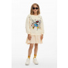 Dievčenské bavlnené šaty Desigual béžová farba, mini, rovný strih, 25SGVK22 164