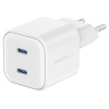 Swissten síťový adaptér gan 2x usb-c 20w power delivery bílý 22070500
