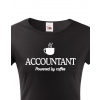 Dámské triko pro účetní Accountant – Powered by coffee, Barva Černá, Velikost M Bezvatriko.cz 208173