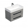 Swiss aqua technologies Koupelnová skříňka s černou úchytkou a umyvadlem SAT Cube Way 80x53x46 cm beton mat CUBE46C803BESAT