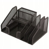 Q-connect drôtený stolový organizér so 6 priehradkami čierny