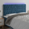 Čelo postele s LED tmavě modré 180x7x118/128 cm samet Modrá 3122824