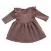 Baby Nellys Detské teplákové šaty, tunika Vintage Love - čokoláda, vel. 86, 86 (12-18m)
