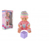 Teddies Bábika bábätko 25cm pevné telo plast s kockou v krabici 15x27x8cm