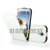 Kožený obal Samsung Galaxy S IV – Flip Genuine – biela