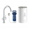 GROHE Red Duo - Stojanková páková batéria tvar J a kombinovaný bojler, objem 3 litre, chróm 30083001