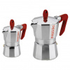 Súprava hliníkových tlakových kávovarov PEDRINI BRILLANT - kávovar na 1 šálku espressa a kávovar na 3 šálky espressa (1/3 tz)