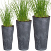 Prosperplast kvetináč 25 cm x 25 x 47,6 cm priemer 25 cm plast grafit (3x KVETINÁČ ZÁHRADNÝ KVETINÁČ ZÁHRADNÝ BETÓNOVÝ EFEKT PLAST POĽSKO 28-47 CM)