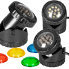 Lampa 1,6 W 3 ks viacfarebná (LED JAZIERKOVÉ LAMPY FAREBNÉ VODEODOLNÉ ZÁHRADNÉ LAMPY DLHÝ KÁBEL)