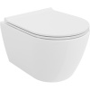 Mexen Carmen, závesná WC misa 490x365x340 mm, Rimless Tornádo + SLIM WC sedadlo z duroplastu, biela lesklá, 30880500