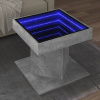 Konferenčný stolík s LED betónový 50x50x45cm kompozitné drevo-ForU-847563