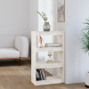 Knižnica/deliaca stena biela 60x30x103,5 cm masívna borovica-ForU-808164
