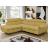 Rohová sedacia súprava Othello, horčicovo žltá látka, ľavý roh