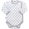 Dojčenské body celorozopínacie New Baby Classic II sivé s hviezdičkami, 50