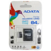 ADATA microSDXC 64GB UHS-I U1 + adapter AUSDX64GUICL10-RA1