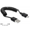 DELOCK USB Kabel A -> Micro-B St/St 0.20m-0.60cm Spiralkabe