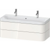 DURAVIT Happy D.2 Plus c-shaped závesná skrinka s nábytkovým umývadlom s dvomi otvormi, 2 zásuvky, 1175 x 490 x 480 mm, biela vysoký lesk, HP4379O22220000