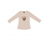 Dievčenské tričko 1F LEOPARD s dlhým rukávom - 146 - Béžová