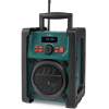 NEDIS digitálne pracovné rádio/ stolný/ výkon 15W/ DAB+/ FM/ Bluetooth/ IP65/ napájanie z batérie/sieťové/ čierno-zelené
