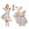 Kostým pre dievča - Jednorožec outfit Rainbow Unicorn Wings Pony Pegas (M šaty jednorožce krídlo 110/122 cm)