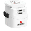 Skross PA46W cestovní adaptér PRO Light USB World, UK+USA+Austrálie/Čína, 2x USB-A, vč. adaptéru ostatních vidlic