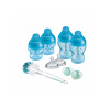 Tommee Tippee Sada dojčenských fľaštičiek C2N ANTI-COLIC s kefou Blue