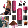 Prenosný kávovar na espresso Outin Nano Espresso Maker 20 bar ružový