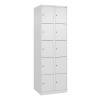 Skriňa uzamykateľná C+P Cabo-Plus, 2 oddelenia po 5 políc, 600x500x1850 mm, biela