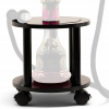 STOLÍK NA VODNÚ FAJKU SHISHA OKRÚHLY NA KOLIESKACH HOOKAH BAMBUS 30 CM