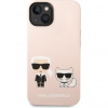 Púzdro Karl Lagerfeld and Choupette Liquid Silicone iPhone 14 Plus, Ružové