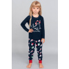 Italian Fashion Vianočné dievčenské pyžamo Italian Fashion Kasiana mega soft tmavomodré, Veľkosť 122-128, Farba tmavomodrá