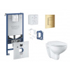 Grohe Rapid SLX Set predstenovej inštalácie, klozetu, dosky SoftClose, tlačidla Skate Cosmopolitan a súpravy na vhadzovanie tabliet, Cool Sunrise SANI11BB4142-GR