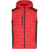 DAIBER JN 1328 / Pánska strečová fleecová vesta - red/black L