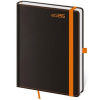Helma Diár BLACK ORANGE denný A5 14,3x20,5cm 2026