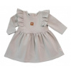 Baby Nellys Detské teplákové šaty, tunika Vintage Love - šedé, veľ. 68, 68 (3-6m)