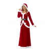 Kostým - MISS SANTA DELUXE - červený s kapucňou, dámsky - S