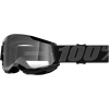 MX okuliare 100% Strata 2 Junior black s čírym sklom