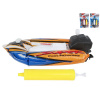 Čln na natiahnutie 17cm plávajúci po vode nafukovací s pumpičkou 3farby na karte