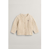 SVETER GANT SHIELD COTTON CABLE CARDIGAN LIGHT BEIGE MELANGE