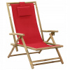 Záhradné lehátko - Red Vidaxl Deckchair (Red Vidaxl Deckchair)