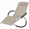 Záhradné lehátko - Vidaxl Deckchair s geometrickou oceľou, krémový rám (Vidaxl Deckchair s geometrickou oceľou, krémový rám)