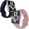 PREsmartfon Apple Watch 38mm / 39mm / 40mm / 41mm silikónové remienky 2ks ružový a tmavo modrý
