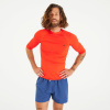 DECATHLON Pánske tričko 100 s UV ochranou a krátkymi rukávmi červené XS