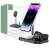 Tech-Protect A22 3in1 bezdrôtová nabíjačka na mobil / AirPods / Apple Watch, čierna