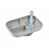 Beaba Silicone Grey tanier a vidlička šedá silikón 2 dielna