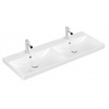 Villeroy & Boch Avento dvojumývadlo 120x47 cm,prepad,2 otvory pre batériu,Alpská biela 4A23CK01