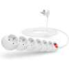 CONNECT IT predlžovací kábel 230V 6 zásuviek s vypínačom 5m biely CI-1281