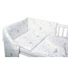 3-dielna sada - mantinel s obliečkami Malé sovy - biela, 135x100 cm Baby Nellys 8596309318714