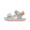 Dievčenské kožené sandále D.D.STEP G080-41185B BAREFOOT silver 26-31